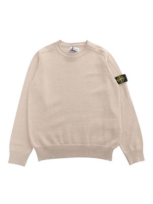 Stone Island Junior Beige Sweater With Logo