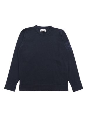 Stone Island Junior Blue Sweater With Logo