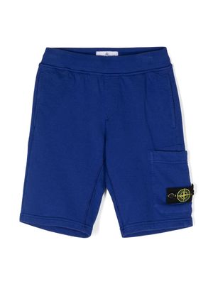 Stone Island Junior Compass-badge cargo shorts - Blue