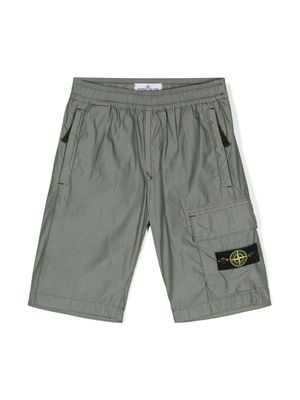 Stone Island Junior Compass-badge cargo shorts - Grey