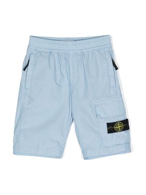 Stone Island Junior Compass-badge casual shorts - Blue