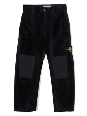 Stone Island Junior Compass-badge corduroy trousers - Blue