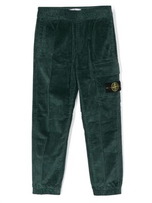 Stone Island Junior Compass-badge corduroy trousers - Green