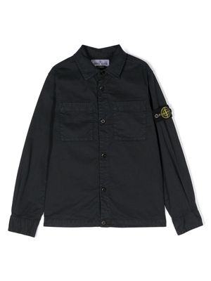 Stone Island Junior Compass-badge cotton shirt - Blue