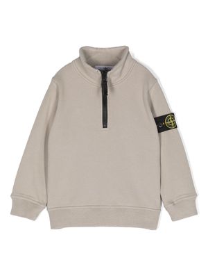 Stone Island Junior Compass-badge cotton sweatshirt - Grey