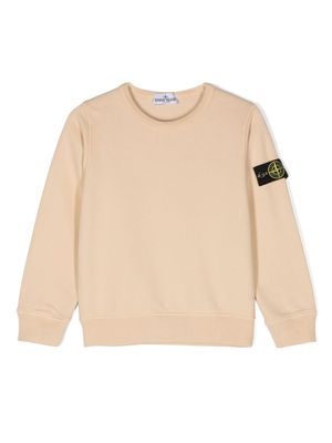 Stone Island Junior Compass badge cotton sweatshirt - Neutrals