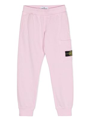 Stone Island Junior Compass-badge cotton track pants - Pink