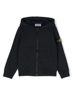 Stone Island Junior Compass-badge hooded bomber jacket - Blue