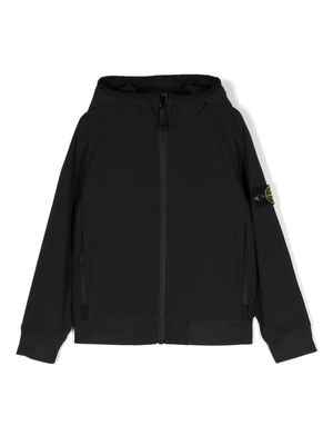 Stone Island Junior Compass-badge hooded jacket - Black