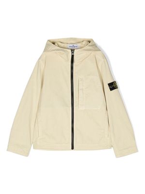 Stone Island Junior Compass-badge hooded jacket - Yellow