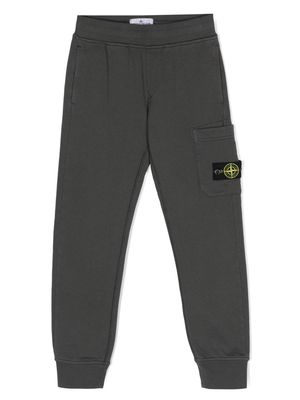 Stone Island Junior Compass-badge jersey trousers - Grey