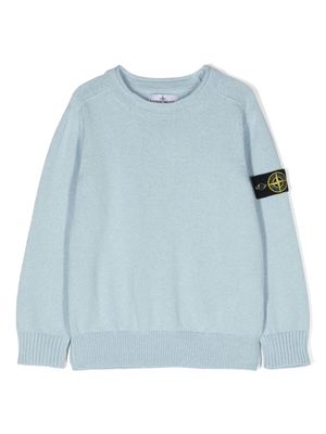 Stone Island Junior Compass-badge knitted jumper - Blue