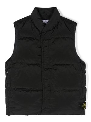 Stone Island Junior Compass-badge padded gilet - Black