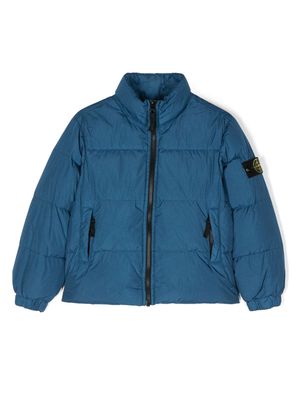 Stone Island Junior Compass-badge padded jacket - Blue