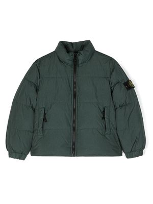 Stone Island Junior Compass-badge padded jacket - Green