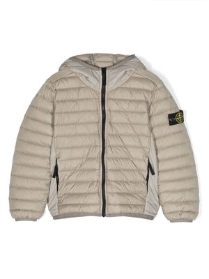 Stone Island Junior Compass-badge padded jacket - Neutrals