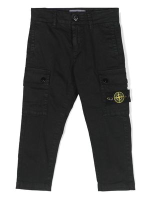 Stone Island Junior Compass-badge straight-leg trousers - Black