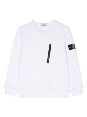 Stone Island Junior Compass-badge sweatshirt - White