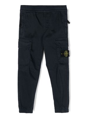 Stone Island Junior Compass-badge tapered trousers - Blue