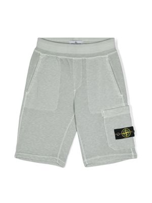 Stone Island Junior Compass-badge track shorts - Grey