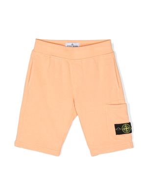 Stone Island Junior Compass-badge track shorts - Orange