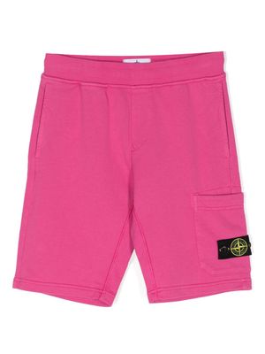 Stone Island Junior Compass-badge track shorts - Pink