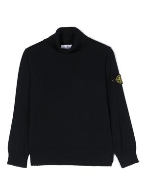 Stone Island Junior Compass-badge virgin-wool jumper - Blue