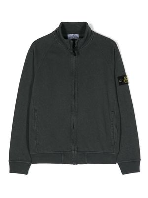 Stone Island Junior Compass-badge zipped sweatshirt - Grey