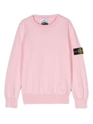 Stone Island Junior Compass cotton jumper - Pink