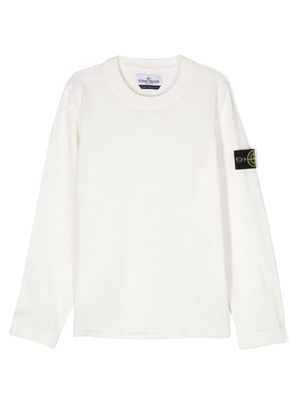 Stone Island Junior Compass cotton jumper - White