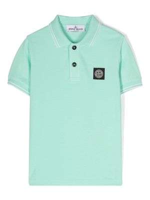 Stone Island Junior Compass cotton polo shirt - Green