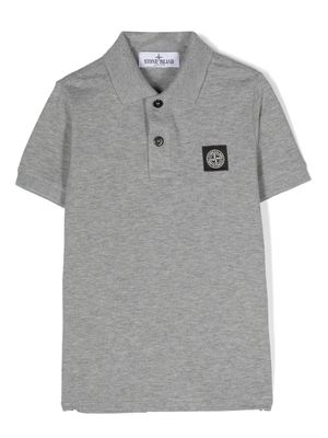 Stone Island Junior Compass cotton polo shirt - Grey