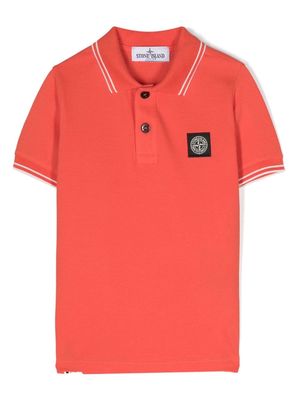 Stone Island Junior Compass cotton polo shirt - Orange