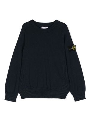 Stone Island Junior Compass-detachable badge jumper - Blue