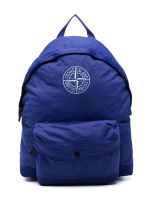 Stone Island Junior Compass-embroidered backpack - Blue