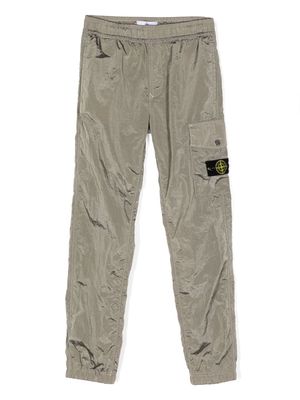 Stone Island Junior Compass-logo cargo trousers - Brown