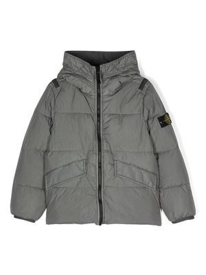 Stone Island Junior Compass-logo padded jacket - Grey