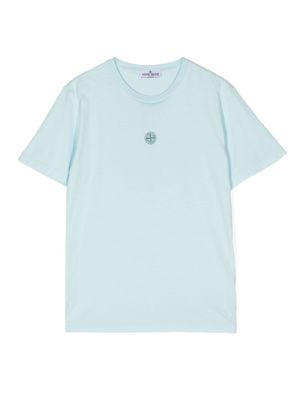 Stone Island Junior Compass logo-print cotton T-shirt - Blue