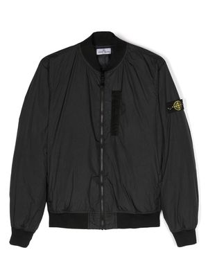 Stone Island Junior Compass-motif bomber jacket - Black