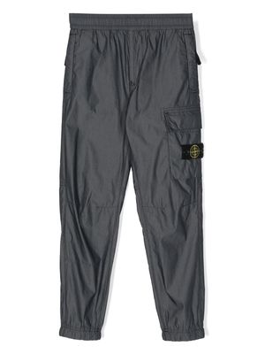 Stone Island Junior Compass-motif cargo pants - Blue