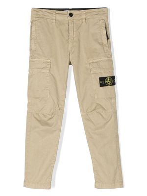 Stone Island Junior Compass-motif cargo trousers - Neutrals