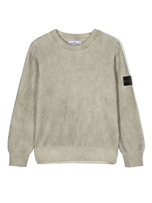 Stone Island Junior Compass-motif cotton jumper - Grey