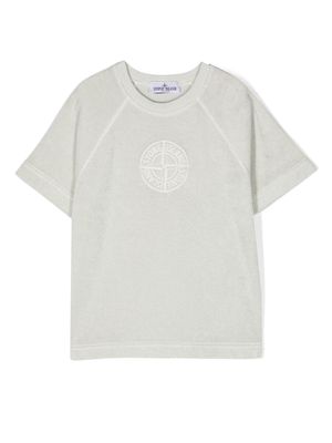 Stone Island Junior Compass-motif cotton T-shirt - Grey