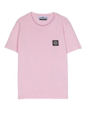 Stone Island Junior Compass-motif cotton T-shirt - Pink