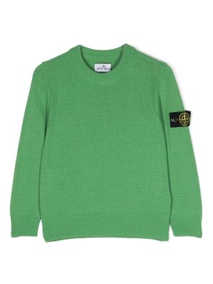 Stone Island Junior Compass-motif crew-neck jumper - Green