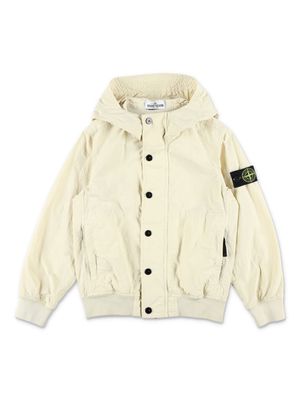 Stone Island Junior Compass-motif hooded bomber jacket - Neutrals