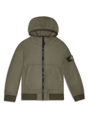 Stone Island Junior Compass-motif hooded jacket - Green