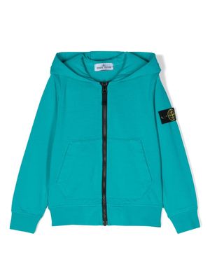 Stone Island Junior Compass-motif hoodie - Blue