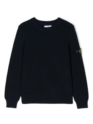 Stone Island Junior Compass-motif jumper - Blue