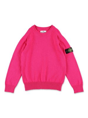 Stone Island Junior Compass-motif knit sweatshirt - Pink